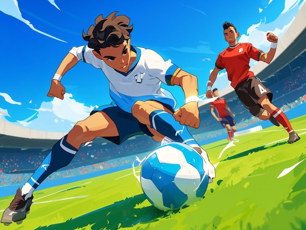 Kostenloses Foto profi-fußballspieler-cartoon