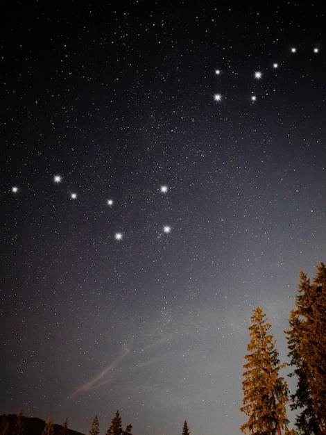 Kostenloses Foto sternbilder ursa major und ursa minor