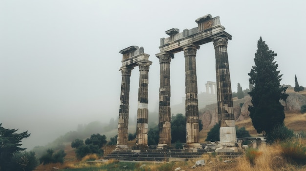 Kostenloses Foto tempelarchitektur aus der antiken griechischen zivilisation