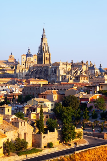 Kostenloses Foto toledo-kathedrale im sommermorgen