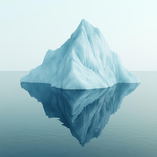 Foto 18 iceberg flutuante geometria limpa minimalista tom frio ilustração 3d