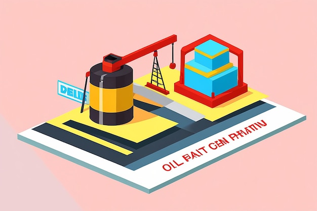 Foto 3d-flachdarstellung des ölvertrags