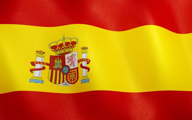 3D Flagge von Spanien.