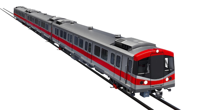 3D-Modell einer U-Bahn auf einem weißen isolierten Hintergrund 3D-Rendering