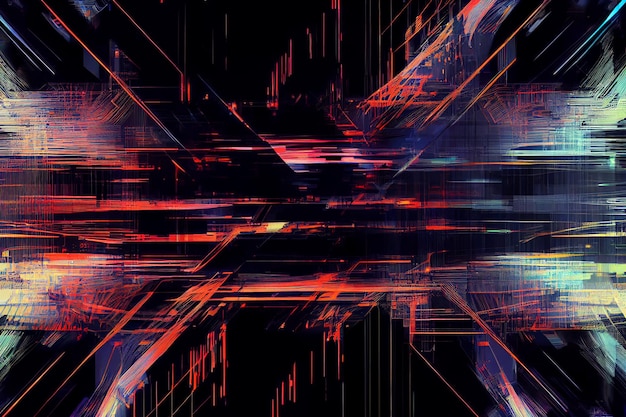 Foto abstrakter hintergrund mit interlaced digital glitch und verzerrungseffekt futuristisches cyberpunk-designgenerative ai