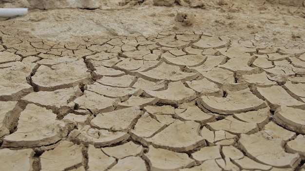 Foto agrietado suelo de arcilla en la estaciã³n seca