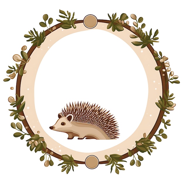 Animals Frame of Prickly African Pygmy Hedgehog Designed in the Shap 2D süßes kreatives Design