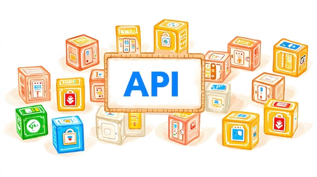 Foto api-gateway ein gateway mit mehreren türen, von denen jede eine andere api-endpunkt-api darstellt