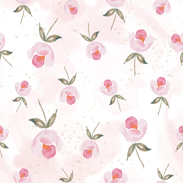 Aquarell botanische nahtlose Muster rosa Blumen Hand gezeichnete Rose Blumenelemente für Geburtstag Hochzeitskarte Einladung Gruß Muttertag Leinen Geschenkpapier Tapete Textil