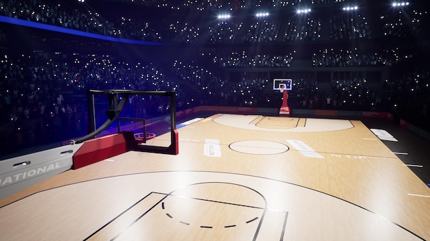 Arena de basquete com multidões de pessoas render k