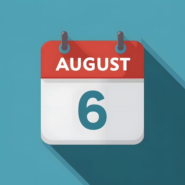 August 6 Kalender-Symbol