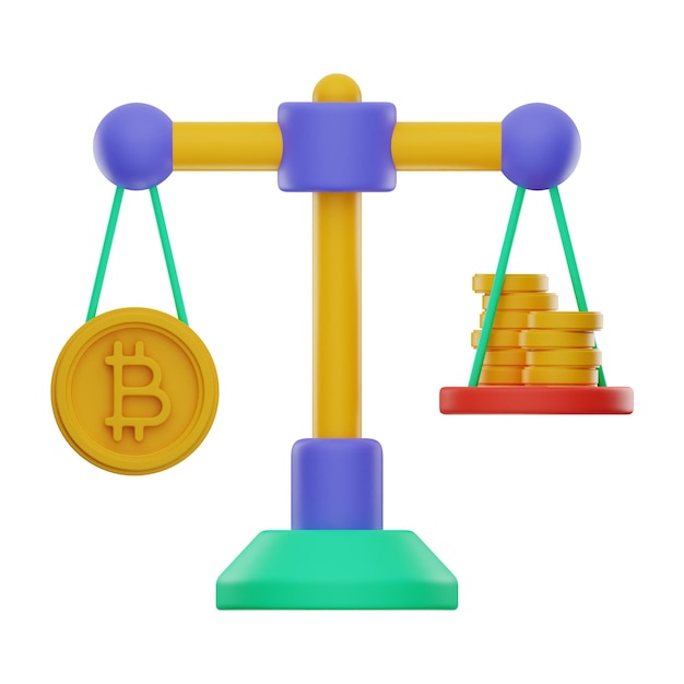 Balance Coin Money Finance Icon 3D-Rendering auf isoliertem Hintergrund