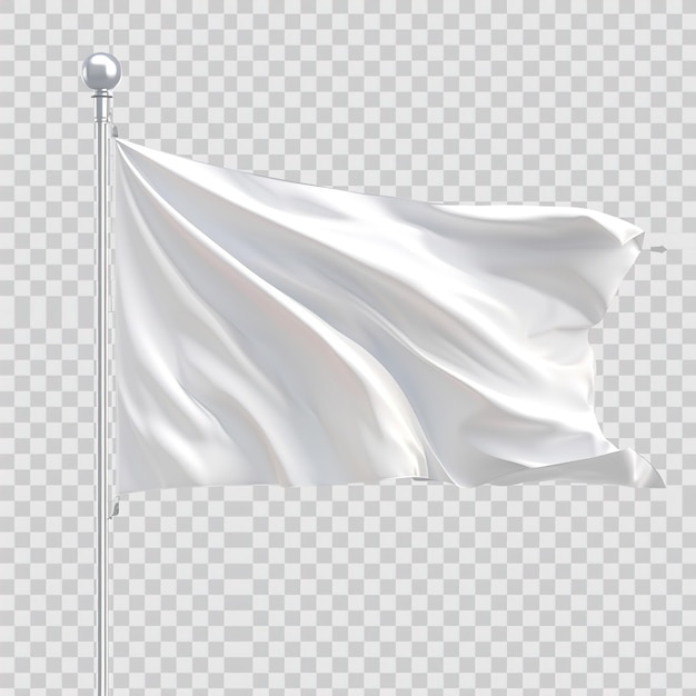 Foto bandeira branca simples agitando suavemente isolada em um fundo claro