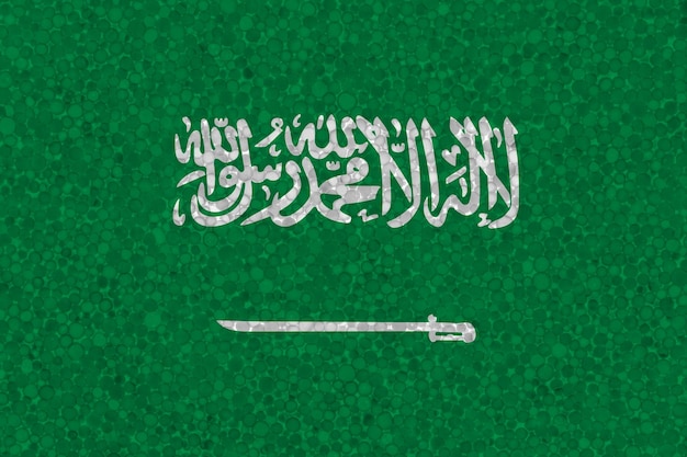 Bandeira da Arábia Saudita na textura de isopor