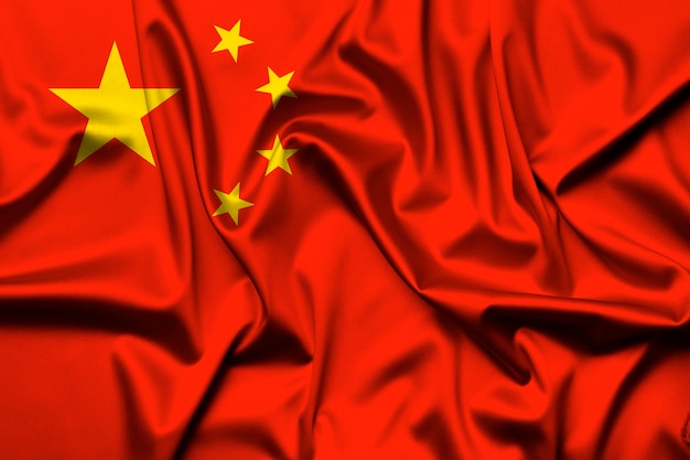 Bandeira da China como pano de fundo