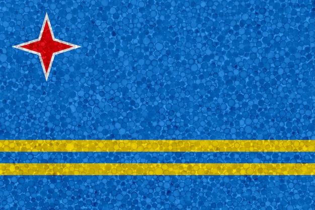 Bandeira de aruba na textura de isopor