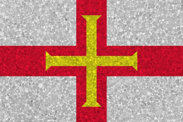 Bandeira de Guernsey na textura de isopor