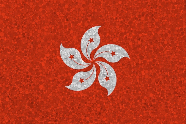 Bandeira de Hong Kong na textura de isopor