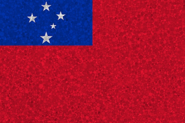 Bandeira de Samoa na textura de isopor