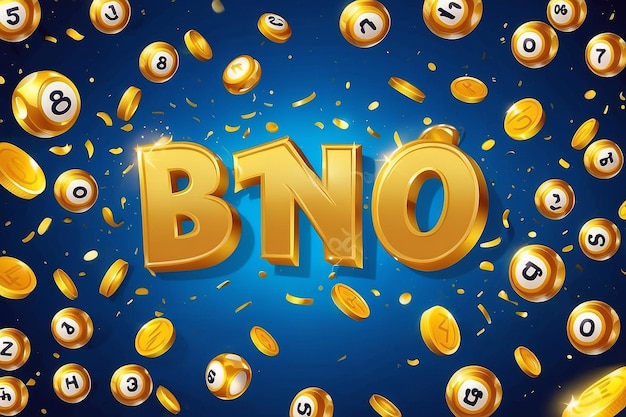 Foto banner de bingo bolas de jogo de loteria 3d flutuantes promoção de eventos de jogos de loteria com moedas de ouro