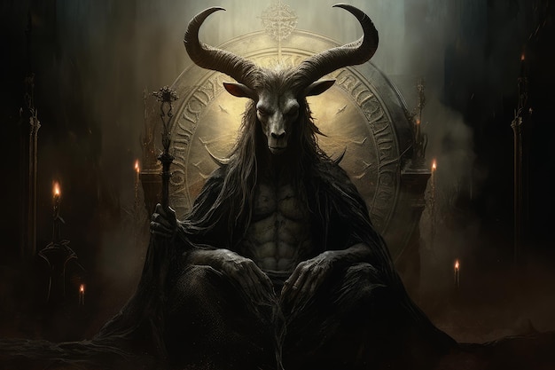 Baphomet diabo Arte ciência crânio Gerar Ai