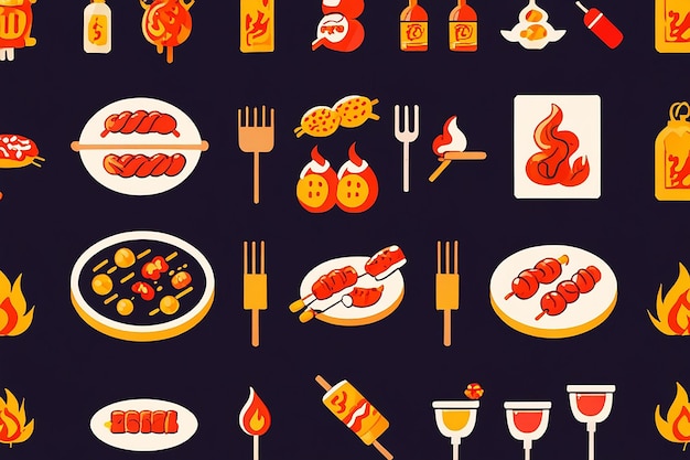 Foto barbecue vector icon illustration von street food iconset