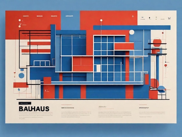 Foto bauhaus-design im blueprint-stil landungsweb