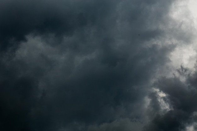 Cenário escuro de nuvens de tempestade cinzentas recebidas