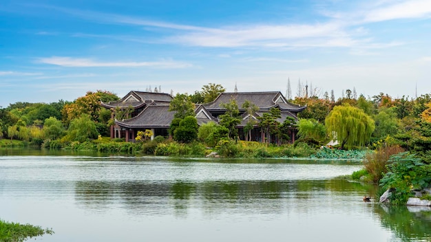 Chinesische klassische Gartenlandschaft Straßenszene