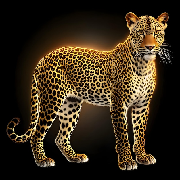 contorno de leopardo em fundo preto