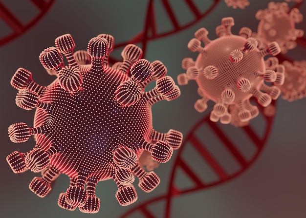 Covid-Virus 3D-Modellierung