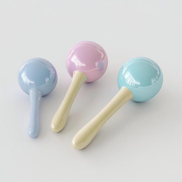 Foto cute pastel silver maracas modelo 3d desenho minimalista caprichoso 2