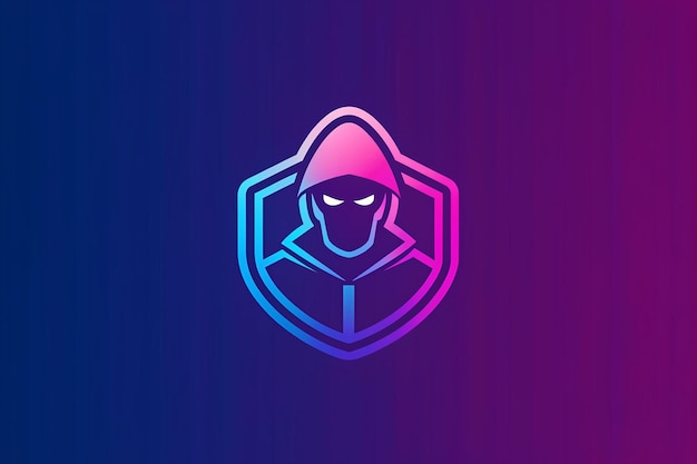 Foto cybersecurity branding gradient hacker logo template (template de logotipo de hacker de segurança cibernética)