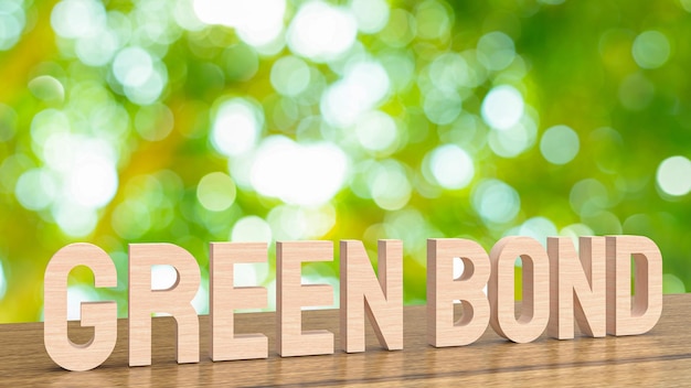 Der Green-Bond-Text für Öko- und Business-Konzept 3D-Rendering