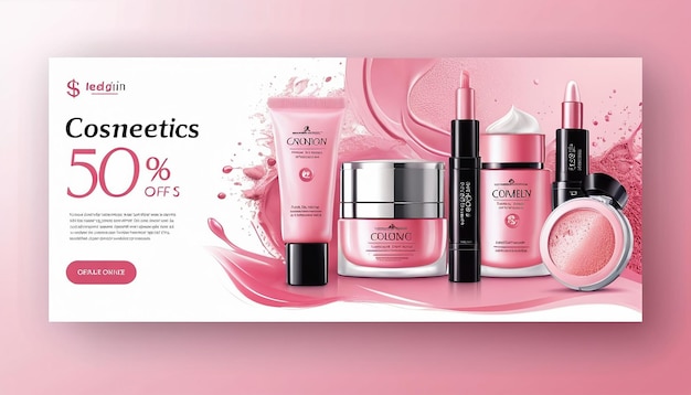 Foto desenho de banners web de cosméticos