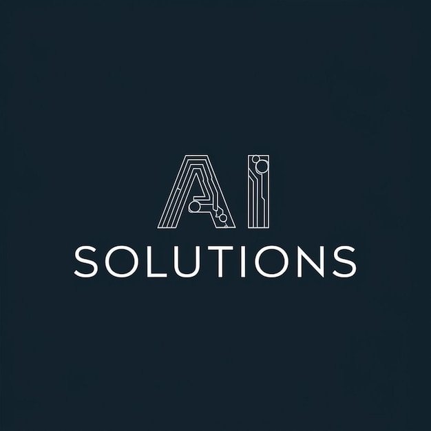 Foto design de logotipo de soluções de ia