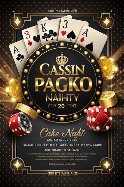 Foto design de modelo de festa de noite de cassino com cassino