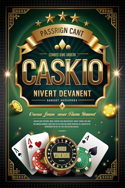 Foto design de modelo de festa de noite de cassino com cassino