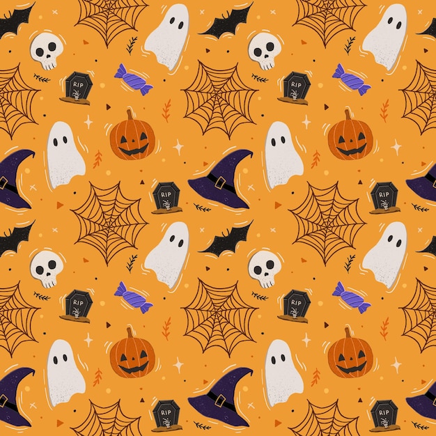 Foto design de padrão de ilustração de halloween fofo