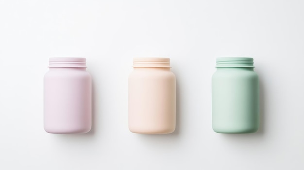 Foto design minimalista de embalagens de alimentos para bebês com linhas simples e limpas, cores pastel suaves e fonte elegante