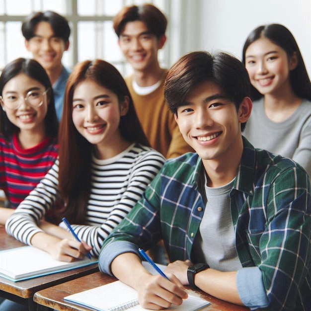 Foto die schüler freuen sich auf den ersten schultag