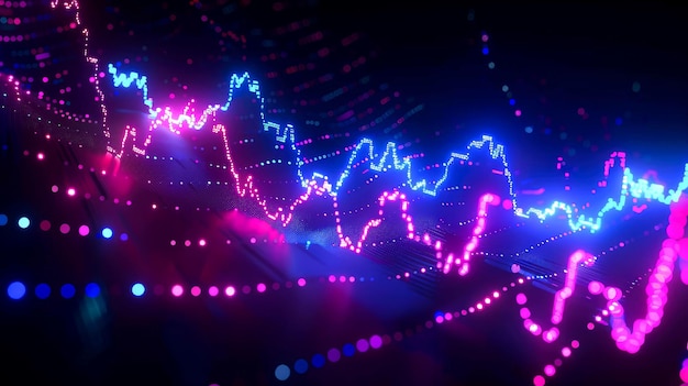 Foto digitale wellenstangen des diagramms farbenfrohe für den handel