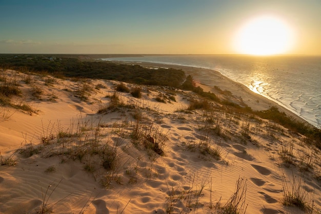 Duna do pôr do sol da Praia de Ponta Grossa Icapuí Ceará Brasil