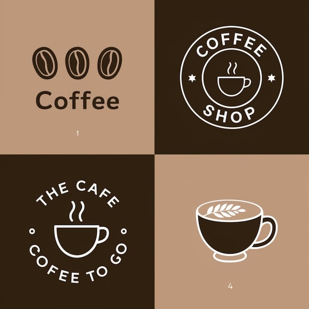 Foto ein braunes und weißes logo mit einem café namens coffee shop