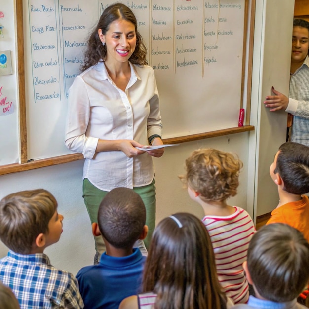 ein Lehrer unterrichtet eine Klasse von Schülern