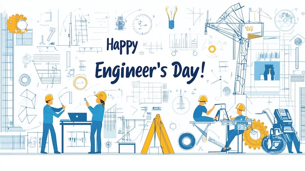 Foto ein plakat für den ingenieurdag der ingenieure