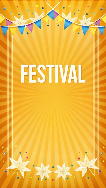 Foto ein poster für ein festival mit den worten festival festival auf orangefarbenem hintergrund