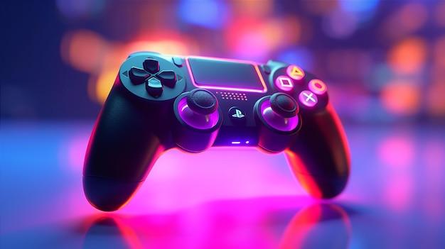 Foto ein schwarzer playstation-controller mit dem wort playstation auf dem bildschirm.