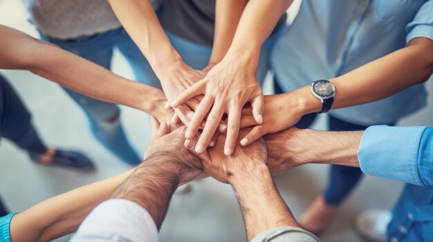 Foto ein vereinigtes team-handstapel