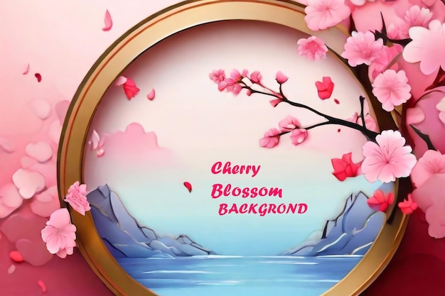 Ein wunderschönes Banner mit Kirschblüten-Hintergrund